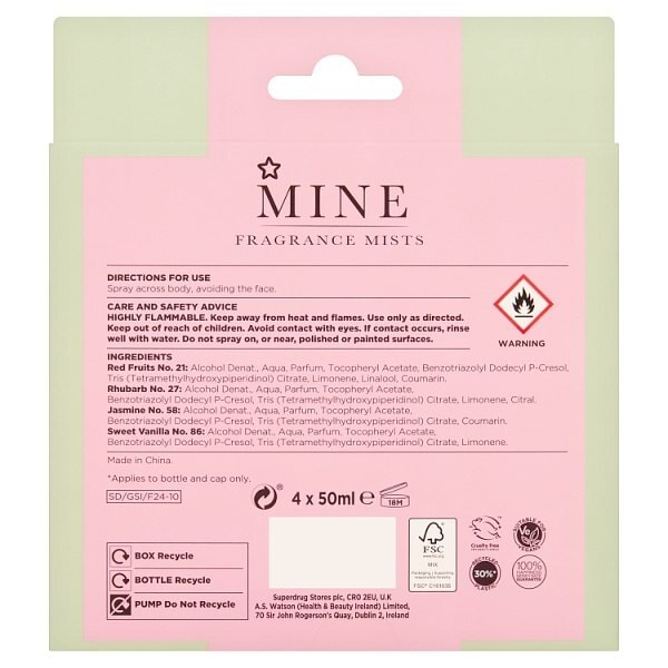 Mine Mist Gift Set 4 x 50ml