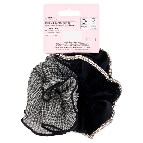 Studio London Diamante Frill Scrunchies