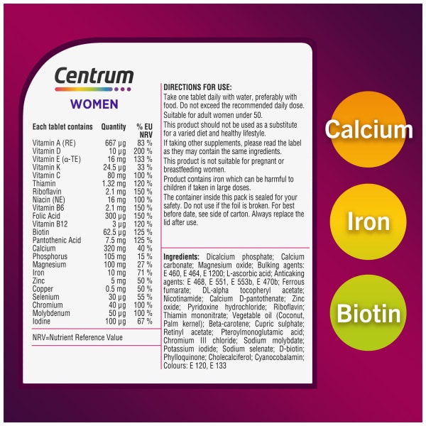 Centrum Women Multivitamin Tablets 60S