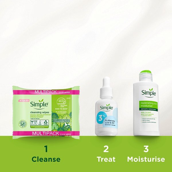 Simple Kind To Skin Cleansing Wipes Biodegradable 50 Pc