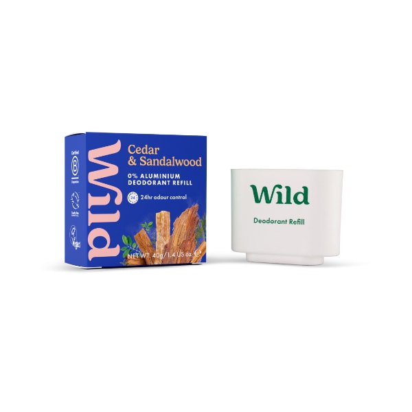 Wild Cedar & Sandalwood Natural Deodorant Refill 40g