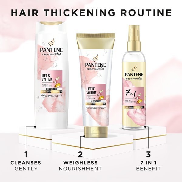 Pantene Lift & Volume Silicone Free Shampoo, Biotin, 400ml