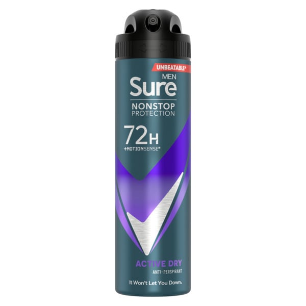 Sure Men Antiperspirant Deo Aerosol Nonstop Active 150ml