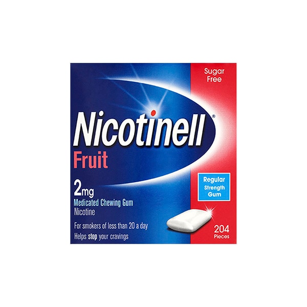 Nicotinell Gum Stop Smoking Aid 2 mg Fruit 204 Pieces