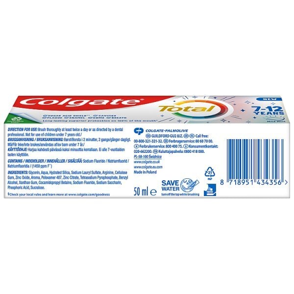 DNR Colgate Total Kids 7-12 Years Mild Mint Toothpaste 50Ml