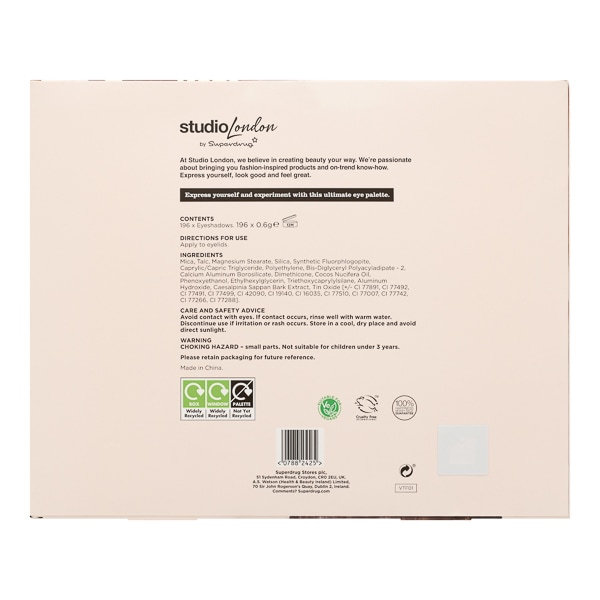 Superdrug Studio London 196 Eyeshadow Palette