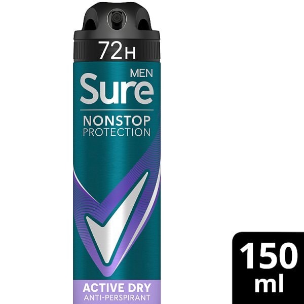 Sure Men Antiperspirant Deo Aerosol Nonstop Active 150ml