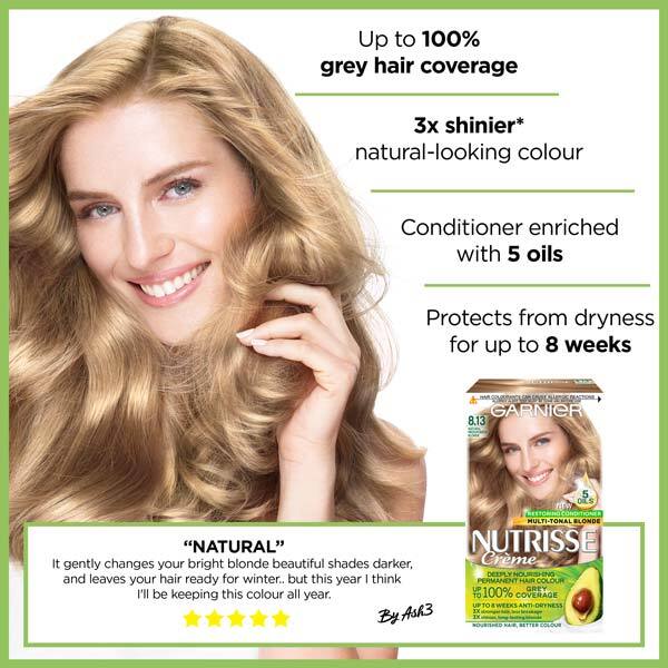 Garnier Nutrisse Permanent Hair Dye Medium Beige Blonde 8.13