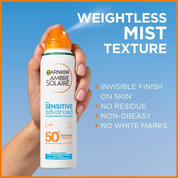 Garnier Ambre Solaire Spf50+ Sensitive Advanced Mist 150Ml