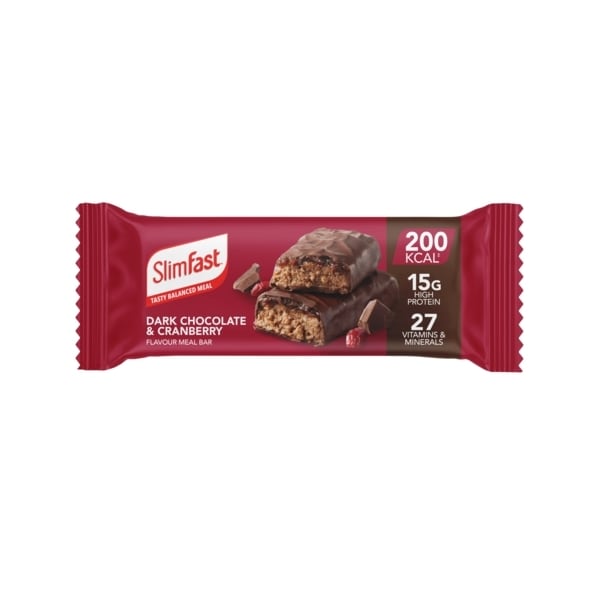 Slimfast Meal Replacement Bar Dark Chocolate Cranberry 4X60g