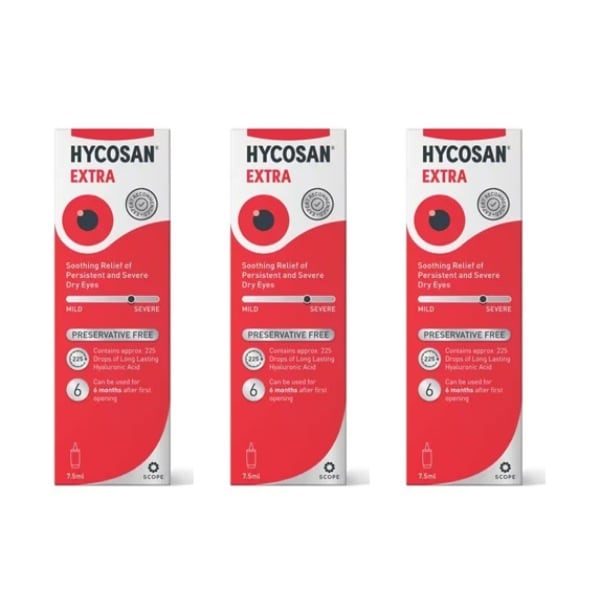 Hycosan Extra Dry Eye Drops 7.5ml bundle x 3