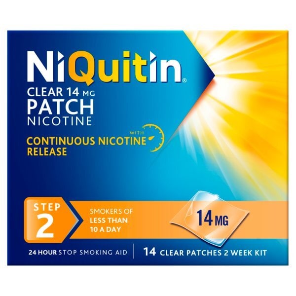 NiQuitin 14mg Step 2- 14 Nicotine Patches- Stop Smoking Aid