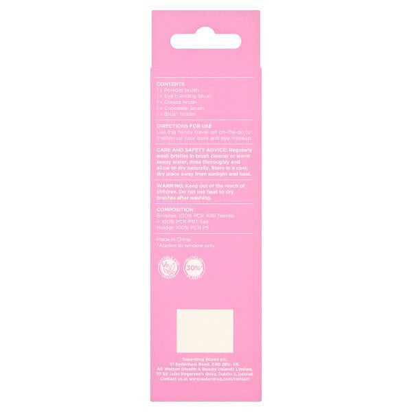 Superdrug Travel Makeup Brush Set with Case