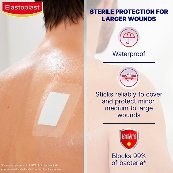 DNR Elastoplast Sterile Waterproof Xxl Dressings 5 Strips