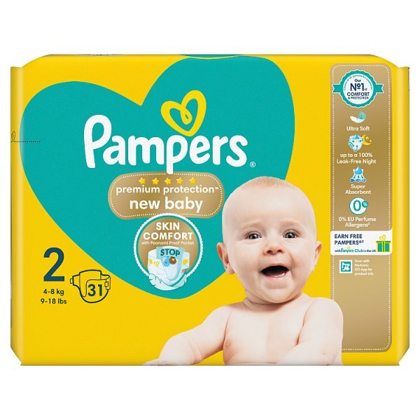 Pampers New Baby Size 2 Nappies Carry Pack x31