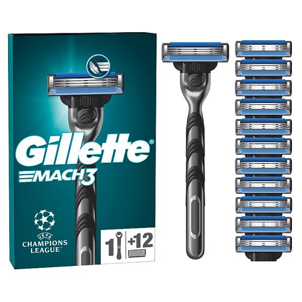 Gillette Mach 3 Vp Handle + 12 Blades