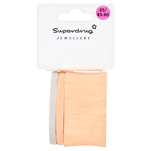 Superdrug Mixed Metal Chunky Bangle Stack 3 Pack