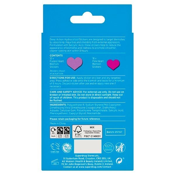 Deep Acton Hearts Pimple Patches 30s