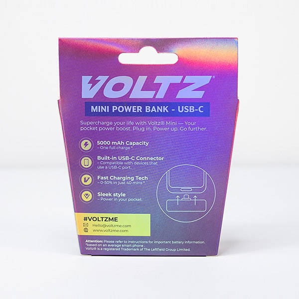 Voltz 5K Power Bank Usb-C Purple