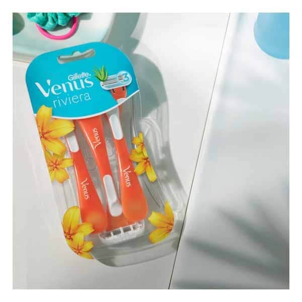DNR Gillette Venus Riviera Women's Disposable Razors, 2 Pack