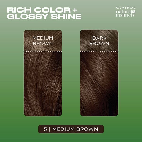 Clairol Natural Instincts Semi-Permanent Hair Dye 5 Medium Brown