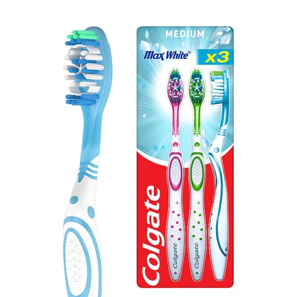Colgate Max White Medium Toothbrush 3 Pack