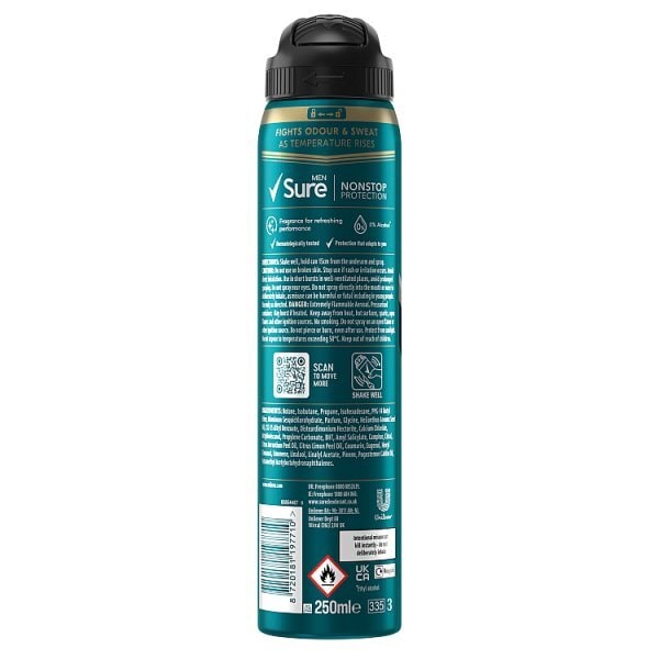 Sure Men Nonstop Protection Sport Cool Anti-Perspirant Aerosol 250 ml