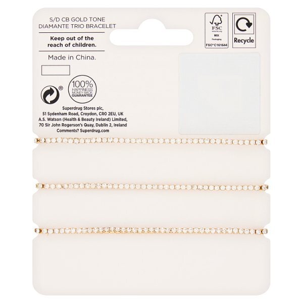 DNR Superdrug Multi- coloured Diamante Trio Bracelet