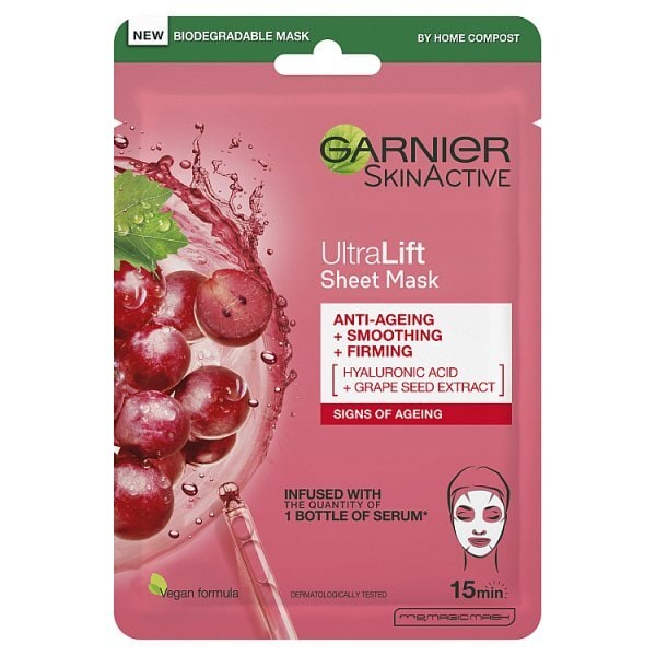 Garnier Ultralift Anti?Ageing Radiance Boosting Face Sheet Mask 28g