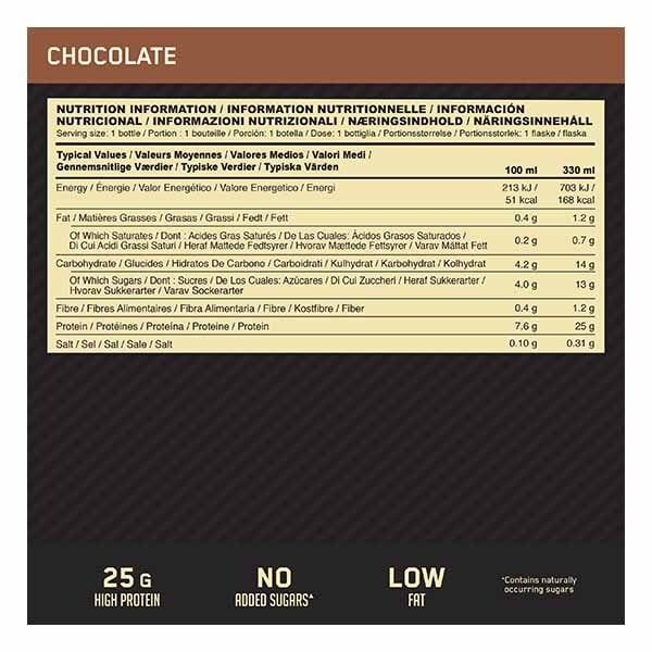 Optimum Nutrition Chocolate High Protein Shake 330ml