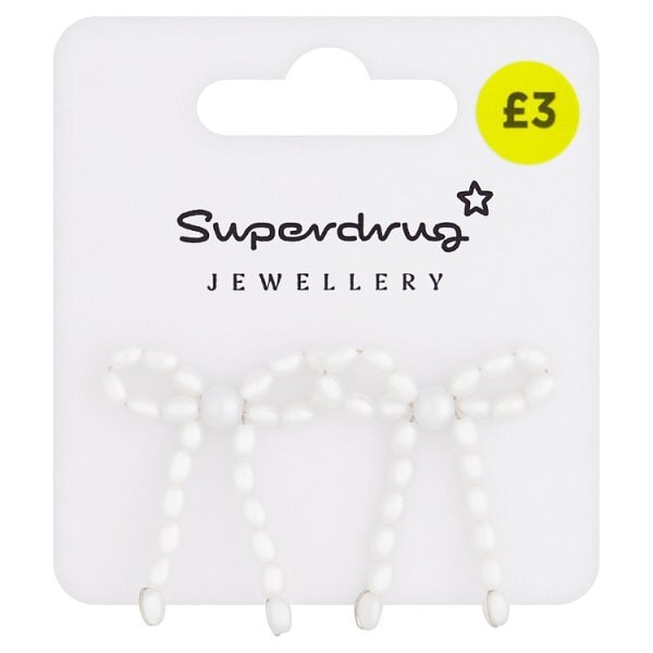 Superdrug Pearl Effect Bow Earrings
