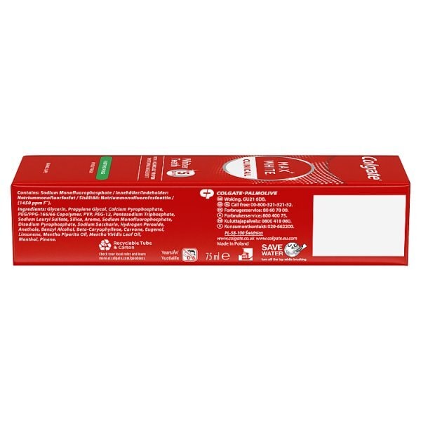 Colgate Max White Clinical Purifying 75Ml Toothpaste