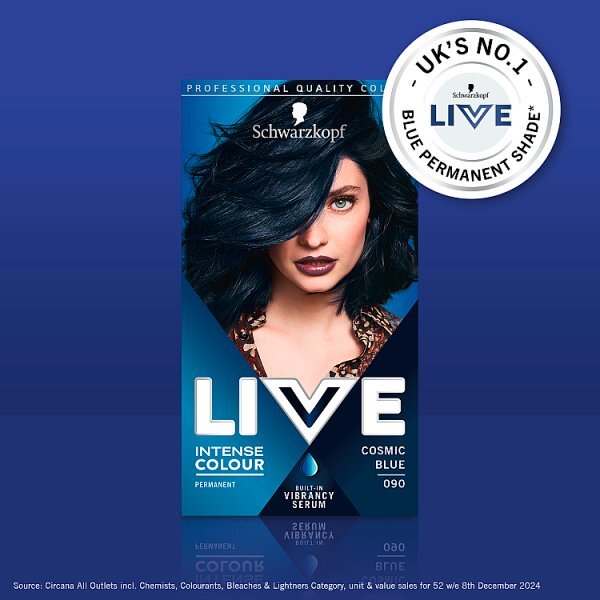 LIVE Intense Colour Permanent Black Hair Dye Cosmic Blue