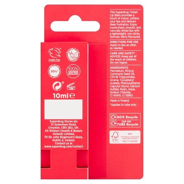 Superdrug Tinted Lip Balm Berry