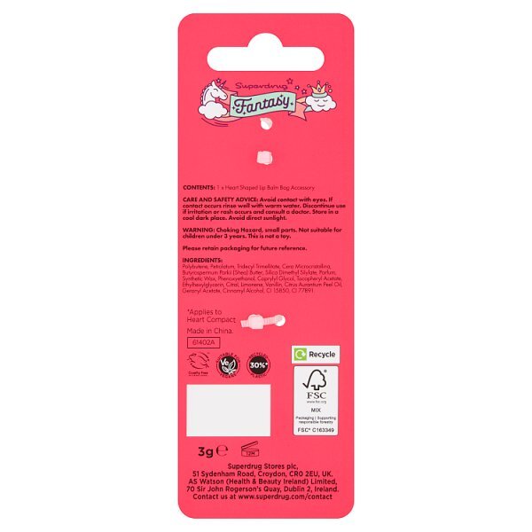 Superdrug Fantasy Heart Lip Balm Keychain