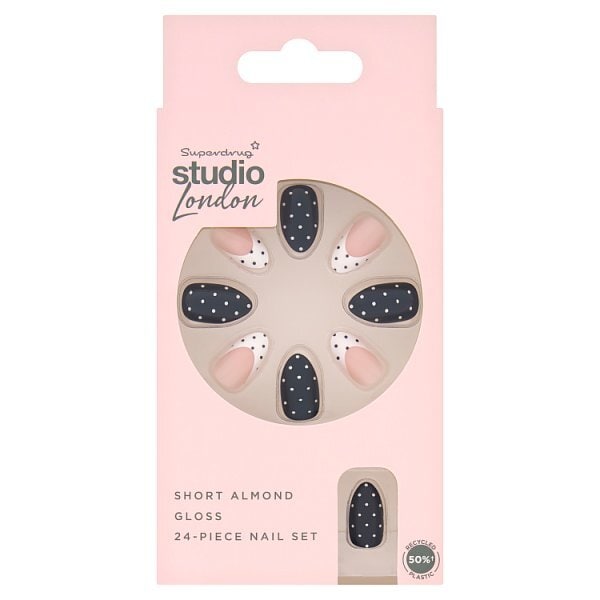 Studio London Blue and White Polka Dot Nails