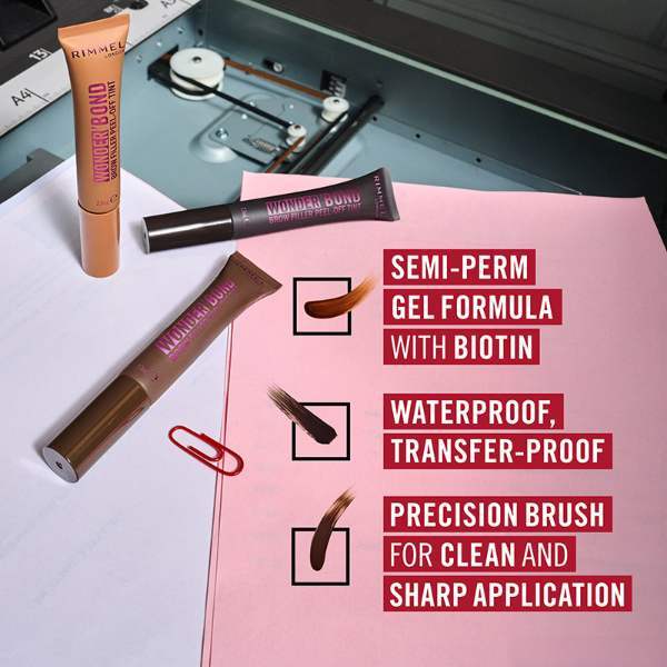 Rimmel Wonder'Bond Brow Filler Peel-Off Tint Black Brown