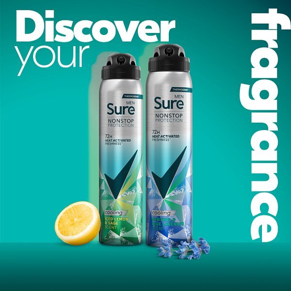 Sure Non-Stop Menthol & Blue Lavender Deodorant Aerosol 200ml