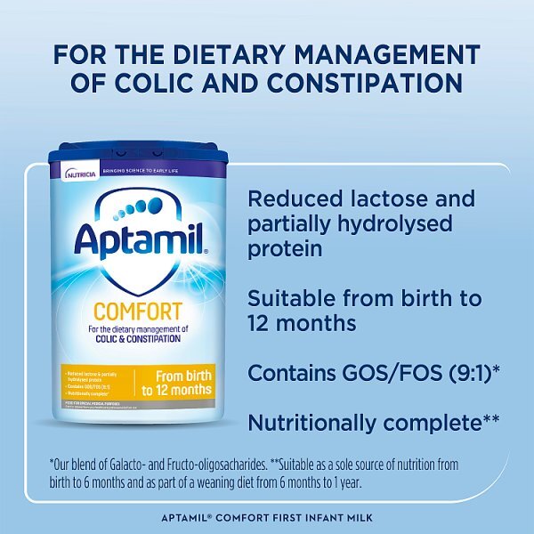 Aptamil Comfort Baby Milk Formula from Birth to 12 Mths 800g