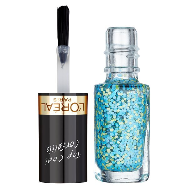 L'Oreal Top Coat Confettis 928 Oulala Blue Nail Polish 5ml