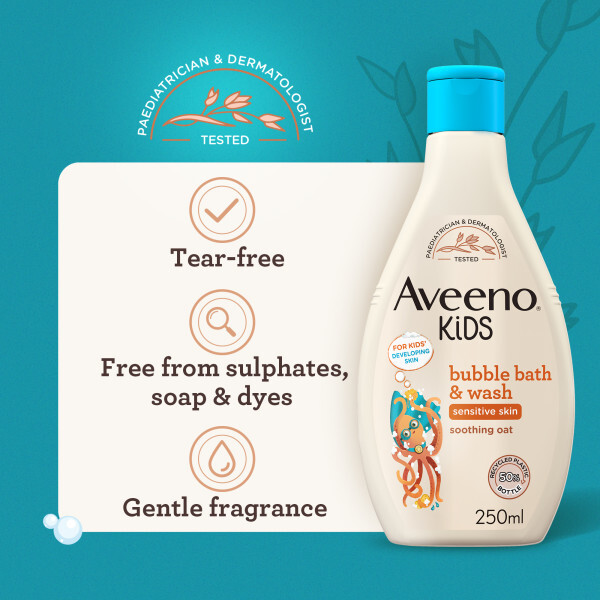 Aveeno Kids Bubble Bath & Wash 250Ml