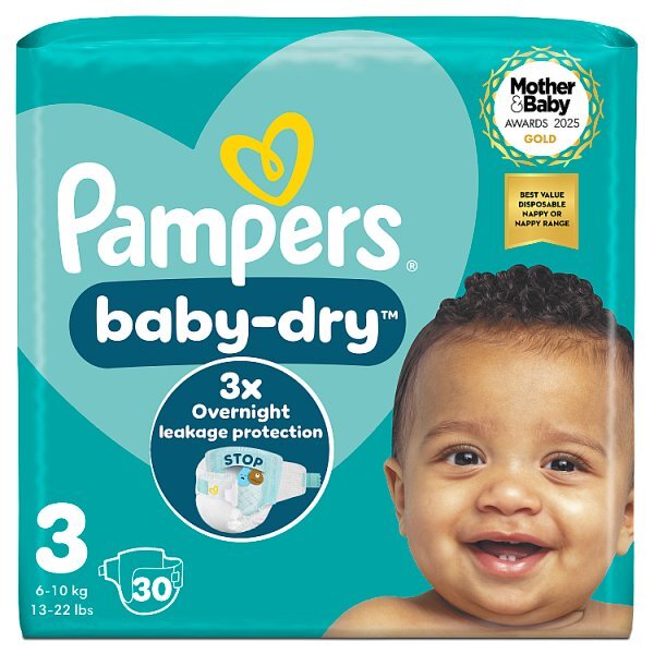 Pampers Baby-Dry Size 3 Midi Carry Pack 30 Nappies