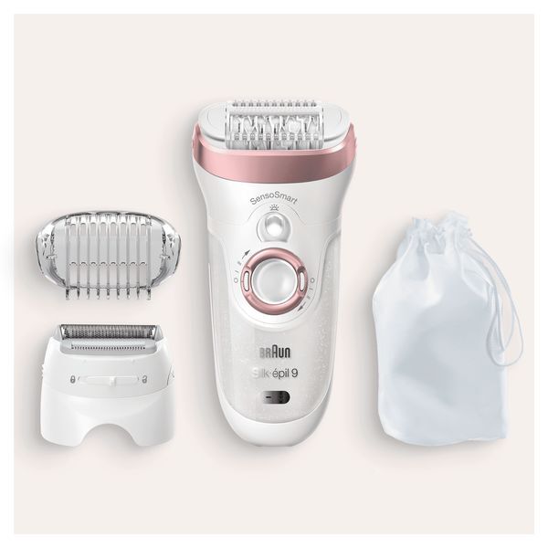 Braun Silk-épil 9 9-720 Epilator for Women,White/Rose Gold