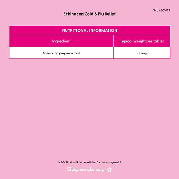 Superdrug Echinacea Cold & Flu 30 Pack