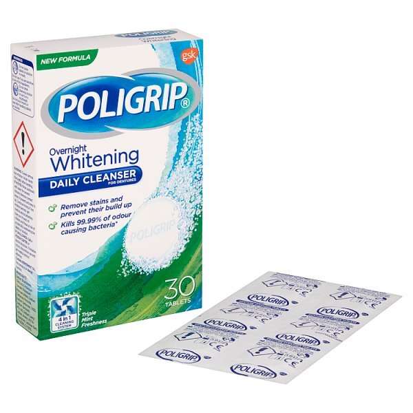 Poligrip Whitening Daily Cleansers 30pk
