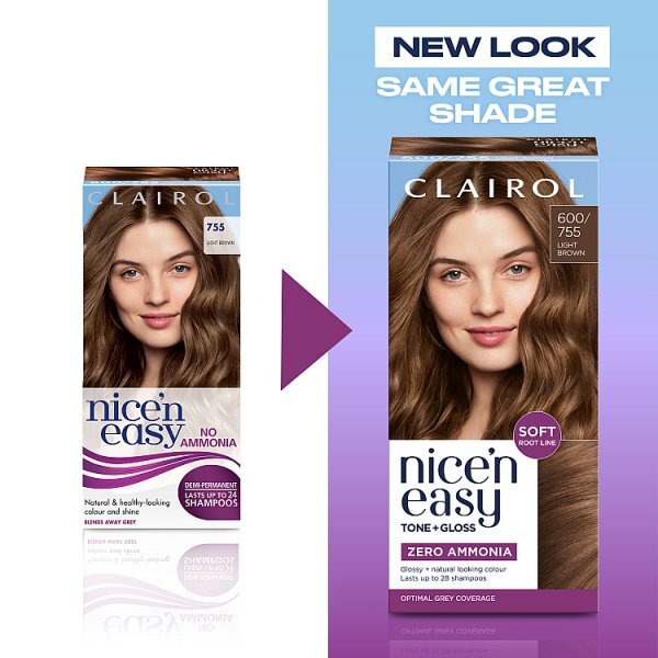 Clairol Nice'n Easy Tone+Gloss Semi-Permanent Hair Dye Light Brown