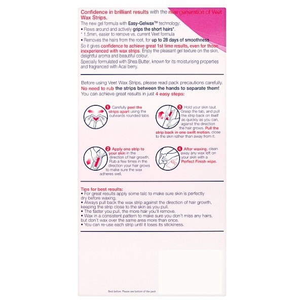 Veet Easy Grip Ready to Use Body & Leg Cold Wax Strips x40