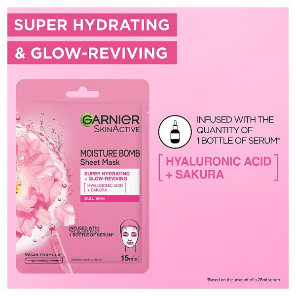 Garnier Moisture Bomb Sakura & Hyaluronic Acid Hydrating Mask 28g