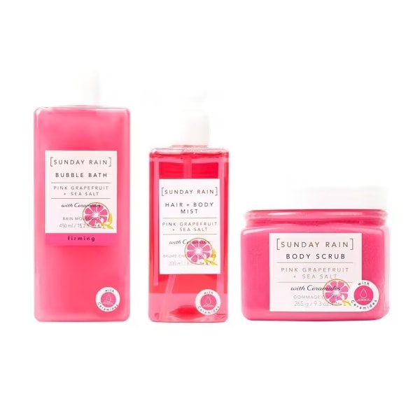 Sunday Rain Pink Grapefruit & Sea Salt Body Trio