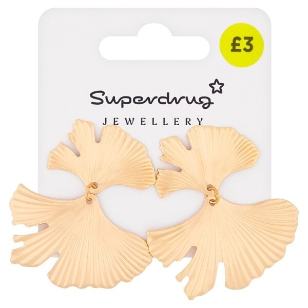Superdrug Gold Tone Flower Petal Drop Earrings